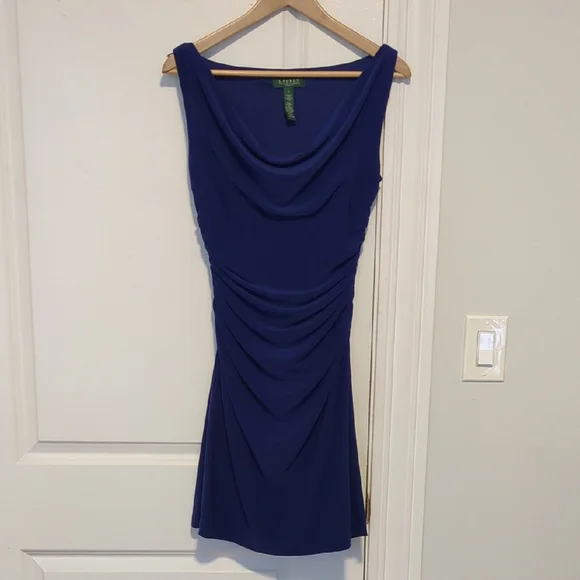 Ralph Lauren Dresses Ralph Lauren Royal Blue Ruched Sleeveless